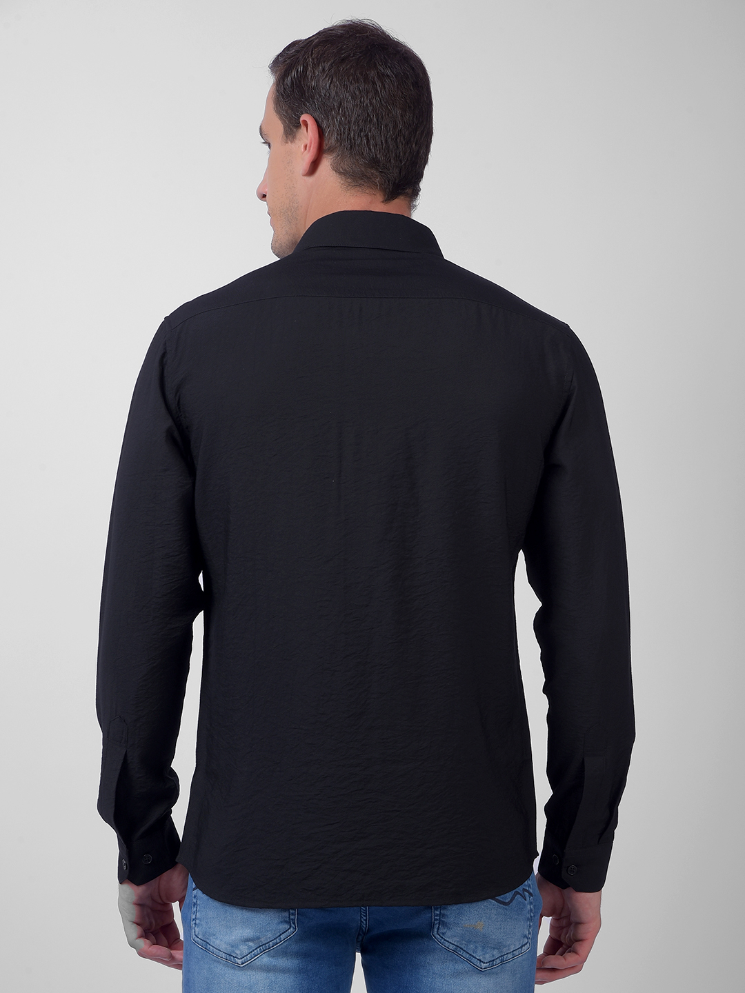 Numero Uno Men Solid Black Regular Fit Shirt